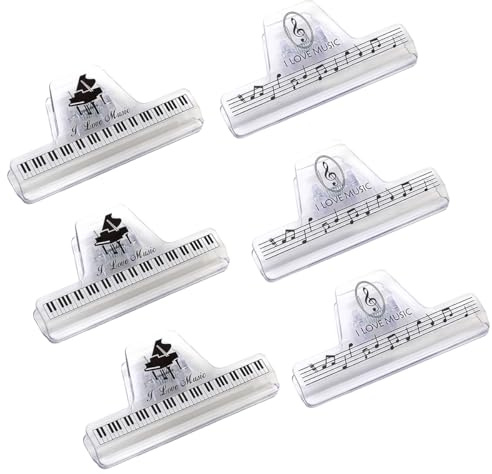 KingPoint Clips pour Notes de Musique, Pinces en Plastique pour Feuilles et Livres, Outil Parfait pour Organiser Documents et Papier