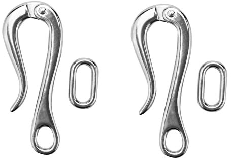 SRMAN -Haken und Öse mit Schnellentriegelung, Edelstahl, 316, Schiffszubehör, 100 mm, 2 Stück