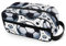 ODAWA Trousse de toilette unisexe en cuir synthétique avec motif dinosaures amusants, Ballons de football dessin animé, one size