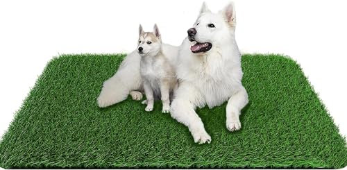 Alfombra de césped artificial para perros, 80 x 100 cm, fuerte absorción, suave, para entrenamiento de mascotas, fácil de limpiar, para perros en interiores y exteriores