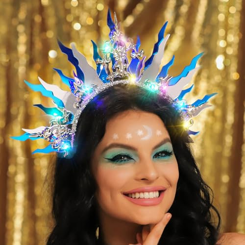 Fashband Leuchtendes Stirnband, LED-Leucht-Stirnbänder, Party-Rave-Nachtclub-Kopfbedeckung, Haar-Accessoires für Frauen
