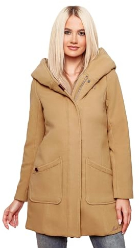 MARIKOO Damen Mantel Trenchcoat Wintermantel Übergangs Jacke Parka Lang B819