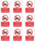 10 Pezzi Cartello Vietato Fumare, Cartello No smoking or vaping on these premises Set, Plastica Vinile, Resistente ai Raggi UV, 10cmx7.5cm, Adesivi Vietato Fumare per Interni, Esterni
