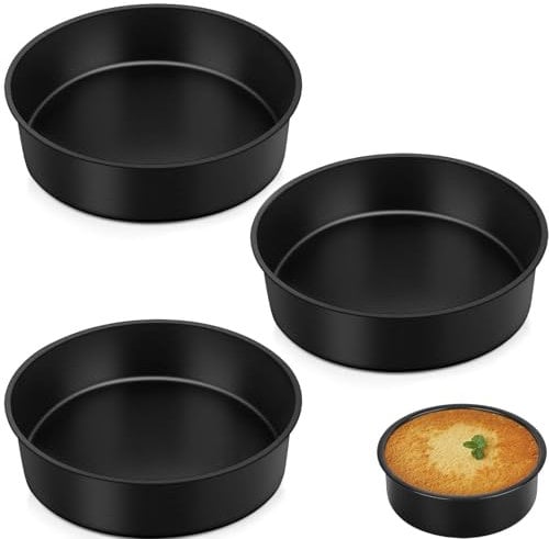 3PCS 8 inch Cake Tin Baking Tins Non Stick Cake Pan Cake Tins for Baking 8 inch Round Cake Tin Birthday Wedding Layer Cake Pans for Baking Cake, Loaf, Pizza
