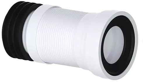 Cheeky Bathrooms Viva Slinky-Fit Flexible 4 WC Pan Connector 240-500mm White PP & Rubber 85-107mm Inlet 4 Outlet Extremely Flexible Wire-Reinforced