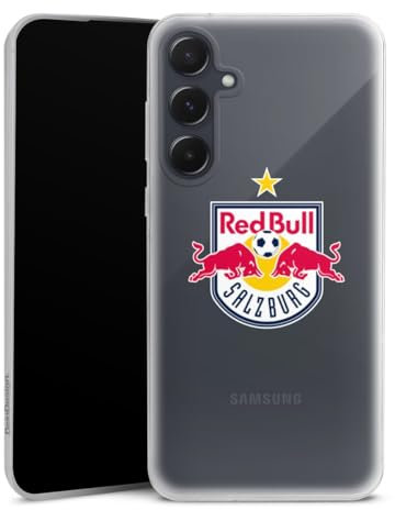DeinDesign Slim Case extra dünn kompatibel mit Samsung Galaxy A55 5G Silikon Handyhülle transparent Hülle FC Red Bull Salzburg Offizielles Lizenzprodukt Logo