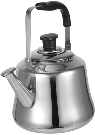 Cabilock 1 Pc tetera zumbando whistle silber quemador de gas cazuelas induccion silbato hervidor de agua tetera que suena estufa de gas tetera recipiente para tetera Acero inoxidable Silver