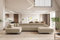 Kaiser Möbel - Ecksofa mit Schlaffunktion - Wohnlandschaft U Form - Big Sofa 345 x 202 cm - Relaxsofa, 6 Verstellbaren Kopfstützen, 2 x Bettkasten - Eckcouch Groß, XXL - Falio U II Links Hellbeige