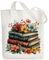 ANATTASOUL Baumwolltasche Personalisiert mit Blumen und Bücher, Leinwand Geschenk Tragetasche für Damen Freundin Mama Schwestern Ehefrau Geburtstag, Muttertag Tasche