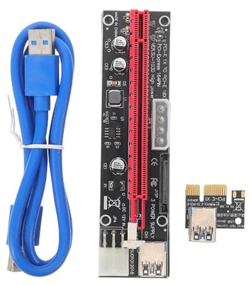 Homoyoyo Pci-e Verlängerungskabel 1x 16 Stück USB 3.0 Gpu Riser Karte Flexibel mit Stromkabel für Stabile Datenübertragung bei Externer Grafikkarte und Pcie Geräten