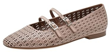 Tamaris Damen Ballerinas Leder, beige, 37 EU