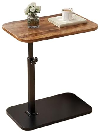 C-förmiger Tisch – verstellbarer C-Endtisch, 360 Grad drehbarer Fernseher | Sofa-Schreibtischplatte mit 360-Grad-Drehung, Sofa-Beistelltisch mit Metallrahmen aus Holz