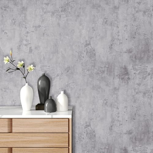 Stickyart Carta da Parati Adesiva Muro Grigia Effetto Cemento Industriale 30cm X 400cm Carta da Parati Cucina Pellicole Adesive Per Mobili Rimovibile Impermeabile Adesivi Murali Per Cucina Bagno