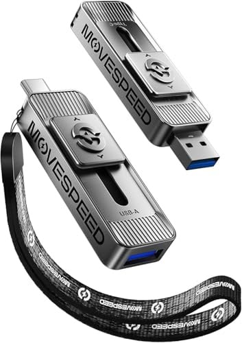 MOVE SPEED SSD externo de 256 GB, disco duro externo de hasta 560 MB/s de velocidad de lectura, SSD externo con puertos duales y diseño push-pull, tipo C + USB 3.2 SSD portátil para iPhone 17/16/15