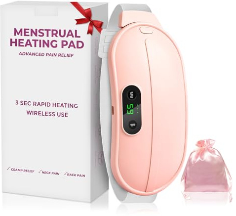 Wärmegürtel Periode, iklestar 5000mAh Rosa Periodengürtel mit 6 Wärme- und Massagemodi, kabelloser Menstruations-Heizgürtel gegen Rücken- und Bauchkrämpfe, Weihnachtsgeschenke für Frauen