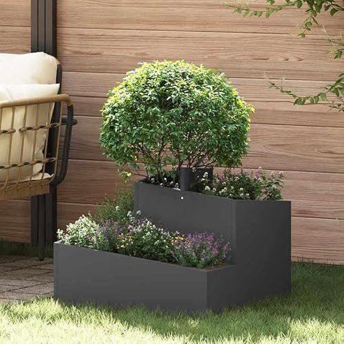 Eleganz Garten-Pflanzgefäß aus kaltgewalztem Stahl 60x60x50 cm - Robustes Pflanzbeet für Garten, Terrasse und Balkon - Langlebig und witterungsbeständig