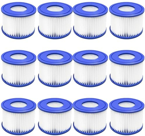 Wmzjnljy 12 cartucce filtro tipo VI per vasca idromassaggio, accessori per Best-way, piscina, Coleman SaluSpa, Palm Springs (D4-12)