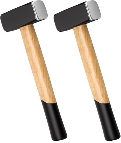 TAICHEUT 2PCS 35oz Club Hammer, 1kg Sledge Hammer, Forged Lump Hammers for Bricklaying, Stonework Work