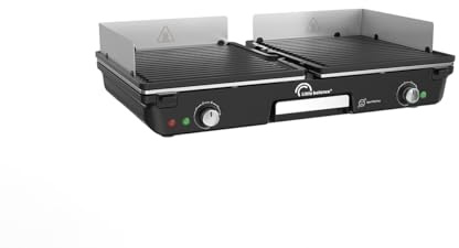 LITTLE BALANCE 3066 Dual 2000 Nopifas, Barbecue elettrico, Senza PFAS, 2 zone di cottura indipendenti, 2000 W, nero
