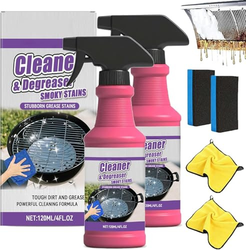 Fast-Acting Heavy-Duty Grill Degreaser Spray, 2026 Neu Allzweckreiniger Spray Küchenreiniger Putzmittel, Oberflächenreiniger Backofenreiniger Reinigungsmittel für Flecken und Fette (2 Stück)