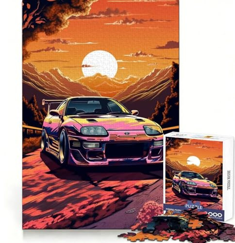 JDM Toyota Supra MK Art Teenager-Puzzle, 1000 Teile, Knobelspiel, glatt geschnitten, Familienzeitvertreib, festliches Geschenk (38x26cm)