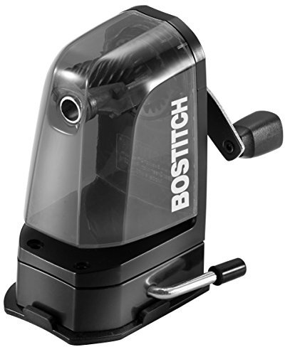 Bostitch Office Multi-Mount Manual Pencil Sharpener, Vacuum Mount or Screw Mount, Black (MPS2-BLK)
