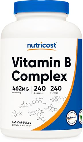 Nutricost Vitamin B Complex 462mg, 240 Capsules, with Vitamin C