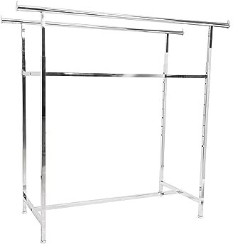 Dila GmbH Kleiderständer Barrenständer Stabil Hochwertig Verchromt | Höhenverstellbar | H: 130-180 cm