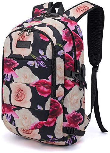 Tzowla Laptop Travel Backpack Mens Womens Water Resistant Anti-Theft Bag with USB Charging Port and Lock 15.6 Inch Computer Business Backpacks for School Work College Gift,Casual Daypack-Folewer2