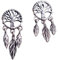 NicoWerk Damen Silber Ohrringe Traumfänger aus 925 Sterling Silber Dreamcatcher Lebensbaum Vintage Geschwärzt Durchlöchert SOR300