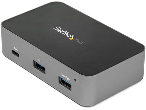 StarTech.com 3-Port-USB-C-Hub (LAN-Hub, 10 Gbit/s, 2x USB-A und 1x USB-C, 1m Hostkabel, powered, mit Netzteil)