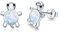 Silber 925 Ohrringe Schildkröte Opal Ohrstecker - Kinder Tiere Schmuck - Weihnachten Geschenke für Damen, Mädchen, Mutter, Tochter