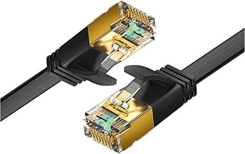Reulin Ethernet Cable 8M Cat.7 Flat Lan Cable 10G For Wifi Extender, Modem Router, Internet Booster, Network Switch, RJ45 Plug Adapter, Ethernet Splitter, PS3-PS4 Pro, Laptop, Computer (8M)