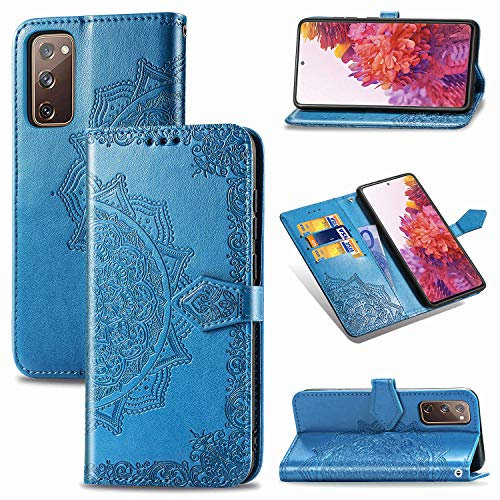 FanTing Cover per Samsung Galaxy S20 Fe 5G,Chiusura Magnetica,con Slot per schede,Supporto per Telefono Cellulare,PU Portafoglio Flip Cover Custodia per Samsung Galaxy S20 Fe 5G-Blu