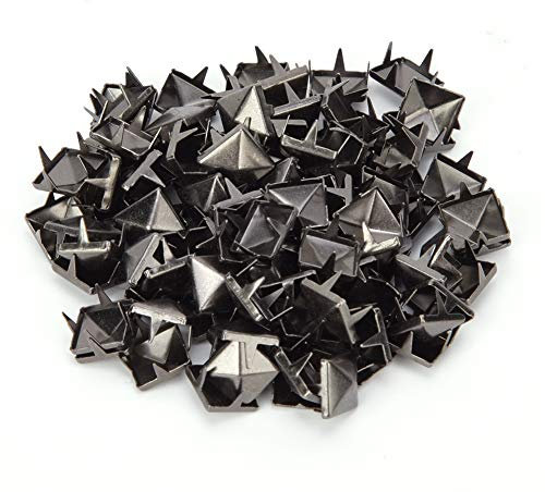Cikonielf 100 PCS DIY Nieten Vierkant Nieten Dekoration Kupfer Klaue Handpress Spikes für DIY Scrapbooking Dekoration Zubehör(Pistolenfarbe)
