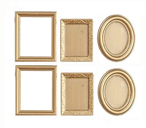 Melody Jane Puppenhaus 6 Leerer Gold Bild Gemälde Bilderrahmen Miniatur Zubehör