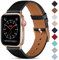 CeMiKa Kompatibel mit Apple Watch Armband Leder 38mm 40mm 41mm 42mm 44mm 45mm 49mm, Damen Männer Lederband Ersatzarmband für iWatch Series 9 8 7 6 5 4 3 2 1 SE, 38mm/40mm/41mm, Schwarz/Roségold