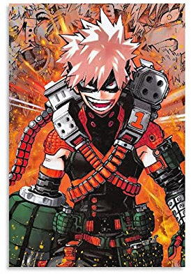 GNKIO Anime Poster My Hero Academia Bakugou Katsuki Dekorative Malerei Leinwand Wandkunst Wohnzimmer Schlafzimmer 12x18inch (30x45cm) Ungerahmt