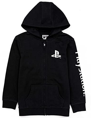 Playstation Kinder Hoodie Reißverschluss Jungen Spiele Logo Black Jumper Jacket 5-6 Jahre