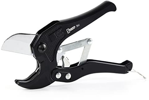 Sharp-tec PVC Pipe Cutter 3-42mm, Ratchet Plastic Pipe Cutter with Aluminum Alloy Body, Plumbing Pipe Slice for PVC PPR Plastic, Black