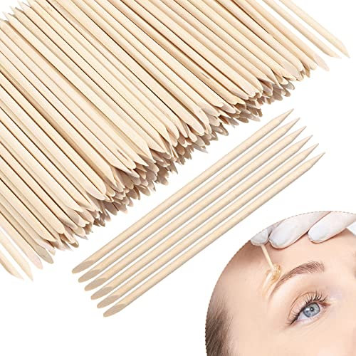 Demissle Eye Brow Wooden Wax Sticks Mini Waxing Applicator Sticks Lip Nose Eyebrow Wood Craft Small Facial Hair Spatula Applicator for Home Spa Hair Removal Smooth Skin Use(400 Pieces)