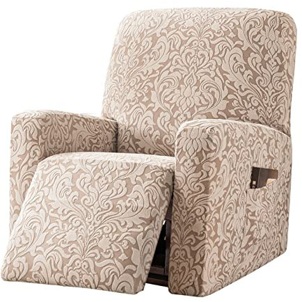 DZYP Sesselbezug 1 2 3 Sitzer Elastischer Sesselschoner Sofaüberwurf Jacquard Sofabezug Stretchhusse Für Relaxsessel Ruhesessel Bezüge Schonbezüge Sofa Abdeckung Antirutsch (Aprikose,1 sitzer)