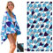 Strandtuch mit UV-Etiketten, ZOOAOXO Strandtuch Mikrofaser, Sandfrei, Geeignete Größe (160 × 80 cm), Schnell Trocknend, Weich und Hautfreundlich, Elastisches Seil-Design, Aufbewahrungstasche, Blauer