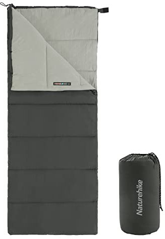 Naturehike Schlafsack für Erwachsene, Leichter Rechteckiger Spleißbarer 3 Jahreszeiten Schlafsack, für Outdoor Camping, Wandern (Grau)