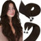Easyouth Nano Ring Echthaar Extensions Dunkelstes Braun Nanoring Echthaar Extensions 45cm Haarverlängerung Echthaar Extensions Nanoring #2 50 Stück 50g