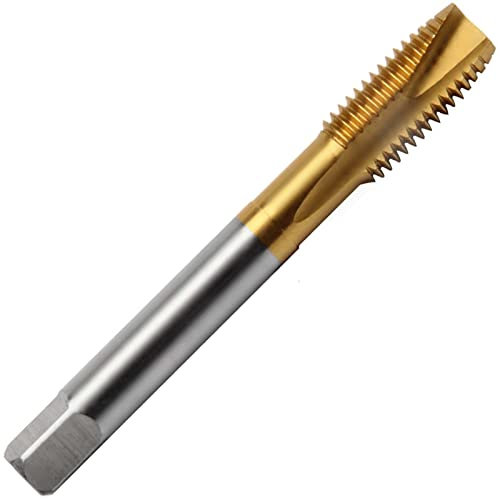 Aceteel Taraud à pointe spirale avec revêtement en titane M12 x 1,5 - Filetage en spirale avec revêtement en titane HSS - Filetage M12 x 1,5
