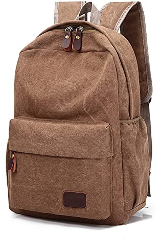 Mochila ligera para hombres y mujeres, mochila de lona, mochila para ordenador portátil, mochilas de viaje para senderismo, mochila vintage, marrón