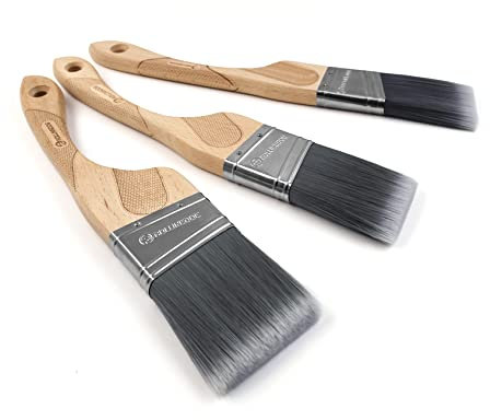 ROLLINGDOG Cutting in Brush-3PC Angled Paint Brushes Set for Wall, Ceiling, Cutting in Painting, No loss Soft Bristle (1.5, 2, 2.5)