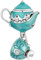 M&S Tea Set Charm Teapot Tea Cup Green Bone China Set Charm Bead Pendant, 925 Sterling Silver Dangle Charm, Compatible With Pandora & European Bracelet …
