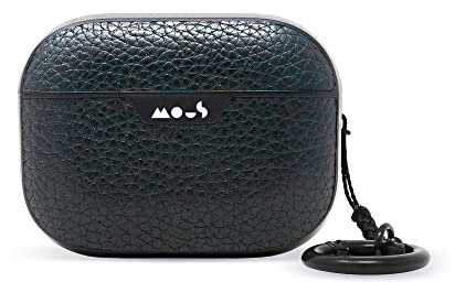 Mous – Airpods Pro 1 and 2 Case Cover with Keychain - Wireless Charging Compatible AirPods Pro Case for 2nd Generation/1st Generation AirPods (2022/2019) - Black Leather